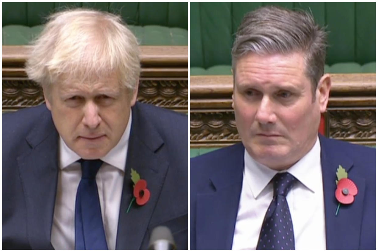 Boris Johnson was accused by Keir Starmer at PMQs of 'spraying money at companies who don’t deliver'. (Parliamentlive.tv)