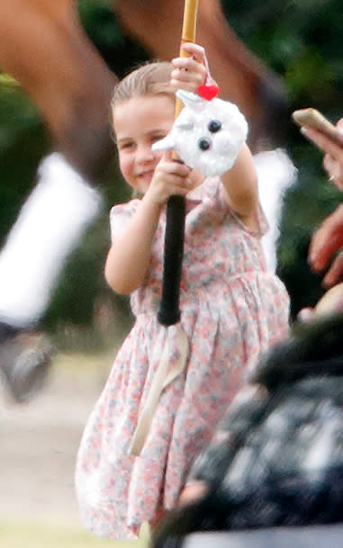 Princess Charlotte was seen pictured carrying a unicorn Beanie Babies purse earlier this summer [Photo: Getty Images]