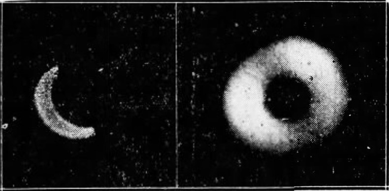 Photos of the Jan. 24, 1925 total solar eclipse featured in the Ithaca Journal's publication that day.