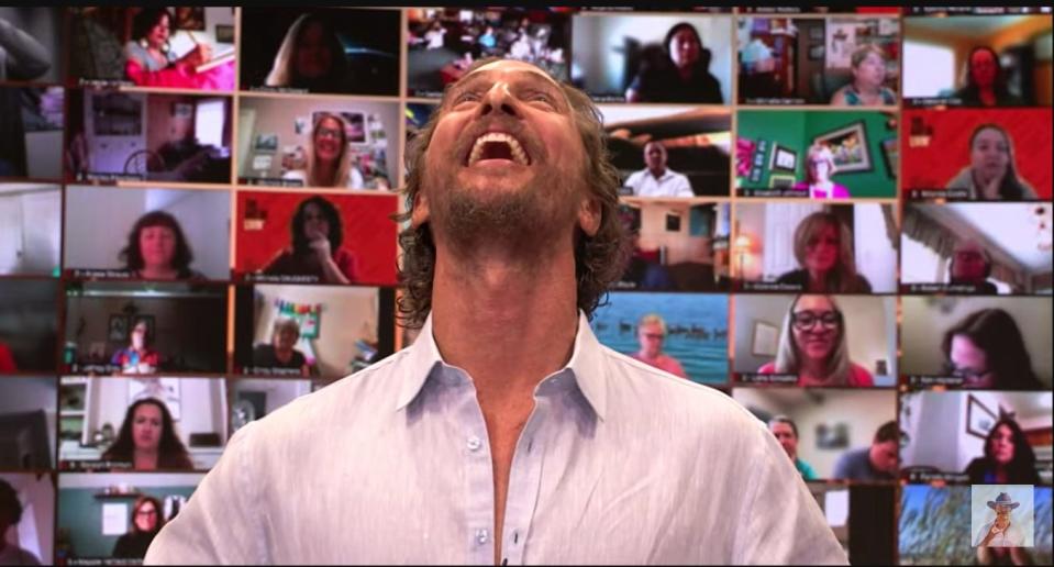 People can watch a replay of Matthew McConaughey's "Art of Livin'" webinar on the event's website. There is also a 90-minute highlight version.
