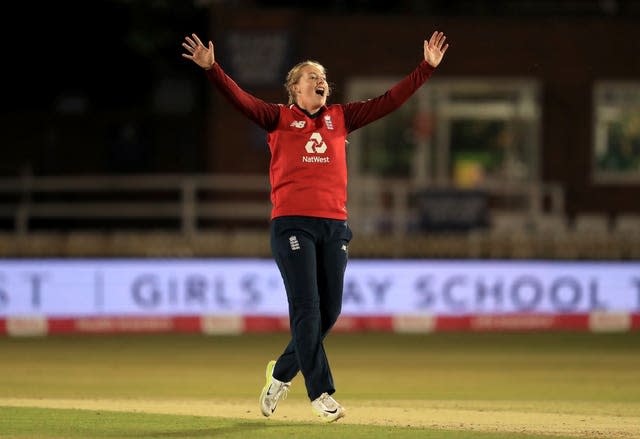 England’s Sophie Ecclestone rose to the top of the IT20 bowling rankings in March 