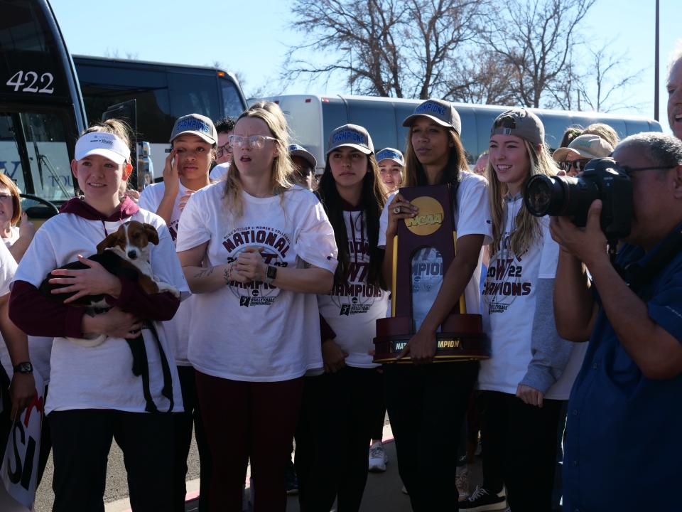 The West Texas A&M volleyball team returned back to Canyon from winning the NCAA Division II National Championship on Monday, Dec. 5, 2022.