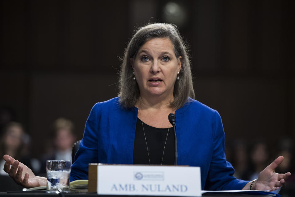 Biden has tapped Victoria Nuland to the third-ranking job at the State Department. Though she is a former diplomat, many career staff at the agency view her as a political figure. (Photo: Tom Williams via Getty Images)