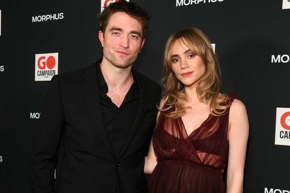 <p>Alberto E. Rodriguez/Getty </p> Suki Waterhouse and Robert Pattinson