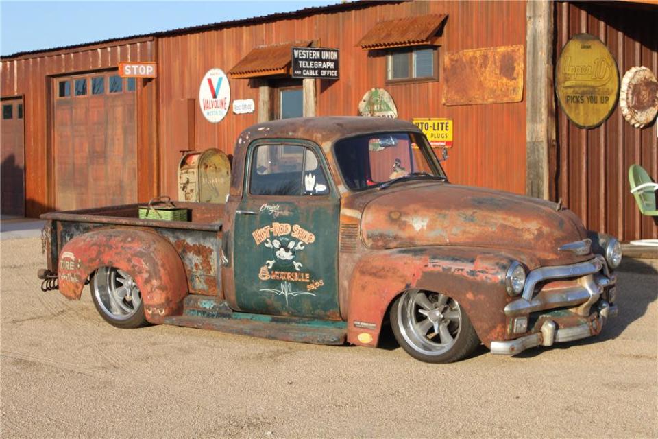 <a href="http://www.barrett-jackson.com/application/onlinesubmission/lotdetails.aspx?ln=94&aid=443&pop=0" rel="nofollow noopener" target="_blank" data-ylk="slk:1952 Chevy Pickup ratrod;elm:context_link;itc:0;sec:content-canvas" class="link ">1952 Chevy Pickup ratrod</a><br>This slammed pickup has already sold for $28,600, because real "patina" -- i.e., rust in several shades of rust -- has become the hottest trend among rat rodders. Forget the Mercedes and Packards; this is the best example of why people sell their cars at Barrett-Jackson.