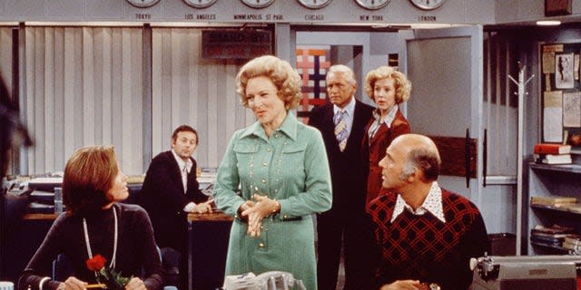 Betty White as Sue Ann on the Mary Tyler Moore Show.
