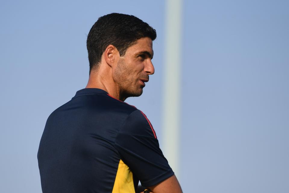 Mikel Arteta continues to try and add to his Arsenal squad while away in the US. (Arsenal FC via Getty Images)