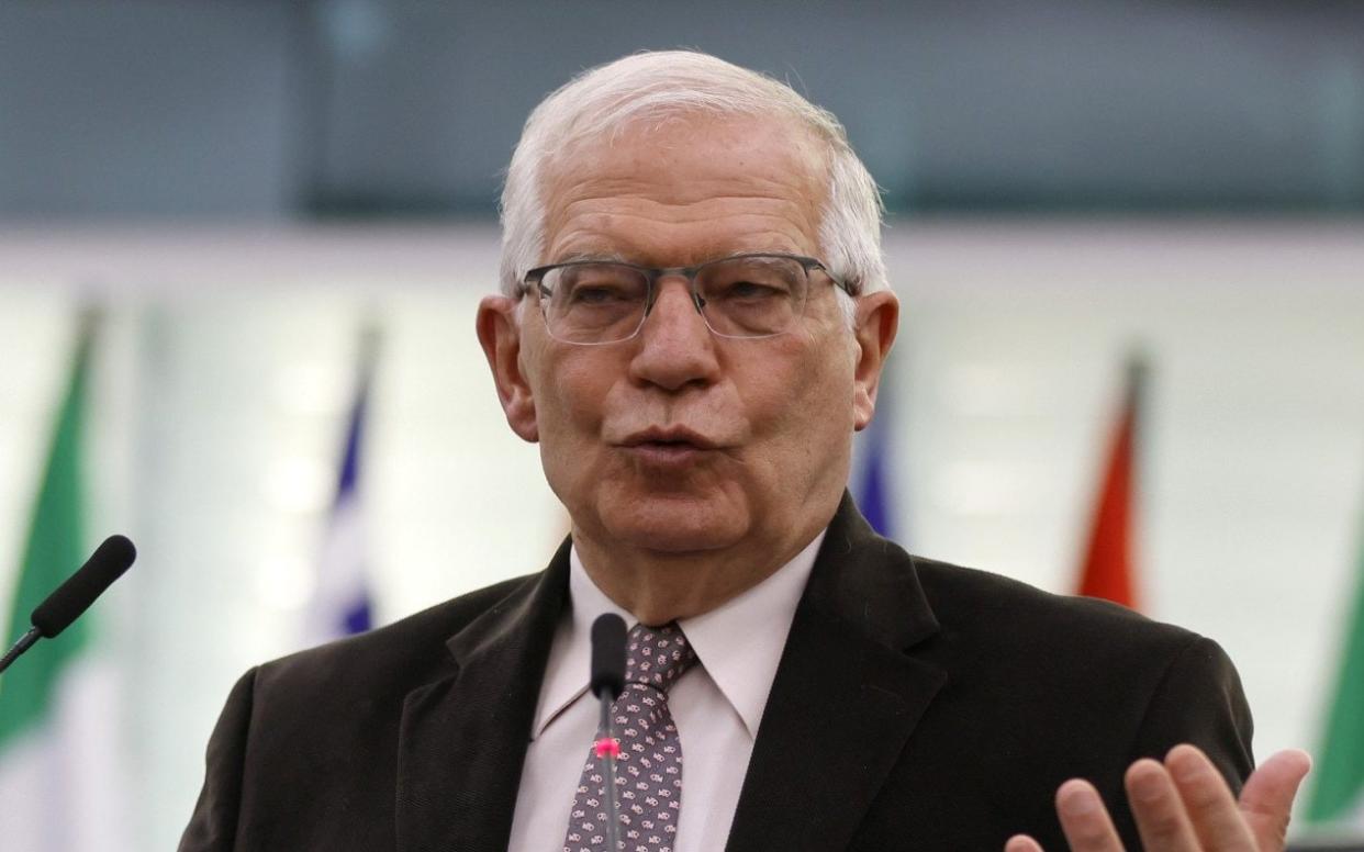 Josep Borrell delivers a speech in Strasbourg in April - Ronald Wittek/Shutterstock