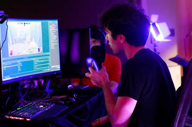 Chris “Fletch” Fletcher competes in an esports match at Ringling College of Art & Design. Fletcher, film major, is Captain Falcon for the Smash team.