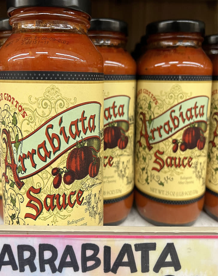 Jars of Arrabbiata Sauce.