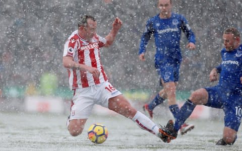 Charlie Adam was sent off for a studs up challenge on Wayne Rooney - Credit: Reuters