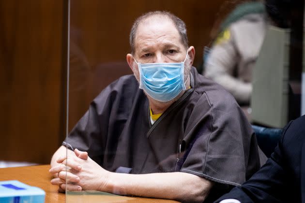 Former film producer Harvey Weinstein listens in court during a pre-trial hearing on rape-related charges in Los Angeles on July 29, 2021. (Photo: Pool via Getty Images)