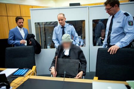 A 94-year-old German man accused of assisting in the murder of hundreds of people at a concentration camp during World War Two told a court on Tuesday he had never been a Nazi and he was not indifferent to the suffering of inmates. The man, a former guard in the SS paramilitary wing of Hitler's Nazis who cannot be named for legal reasons, has denied the accusations.     Guido Kirchner/Pool via Reuters -/File Photo