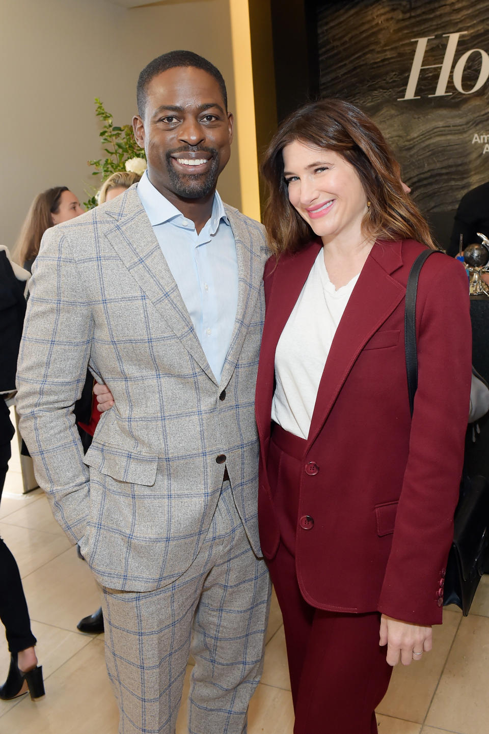 LOS ANGELES, CA - DECEMBER 06:  Sterling K. Brown (L) and Kathryn Hahn at The Hollywood Reporter's 26th Annual Women In Entertainment Breakfast presented in partnership with FIJI Water at Milk Studios on December 6, 2017 in Los Angeles, California.  (Photo by Stefanie Keenan/Getty Images for FIJI Water)