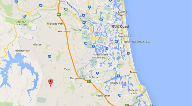 Mudgeeraba is located 17km inland from the Gold Coast. Photo: Google Maps