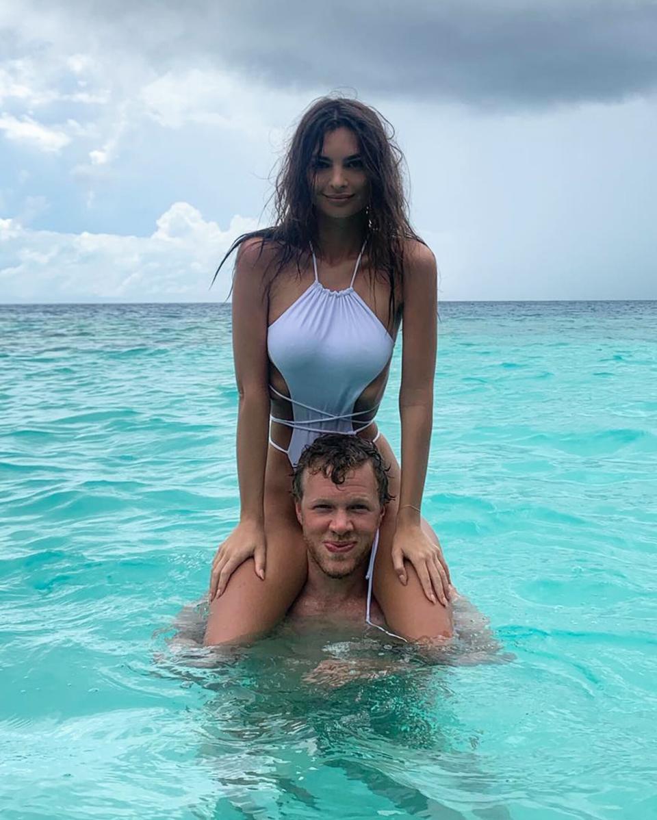 Emily Ratajowski and Sebastian Bear McClard in the Maldives