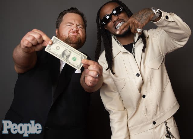 <p>Ben Trivett/Shutterstock for PEOPLE</p> Paul Walter Hauser and Quavo