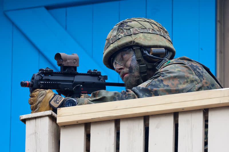 German Defence Minister Pistorius visits a training site of German army Bundeswehr in Hammelburg