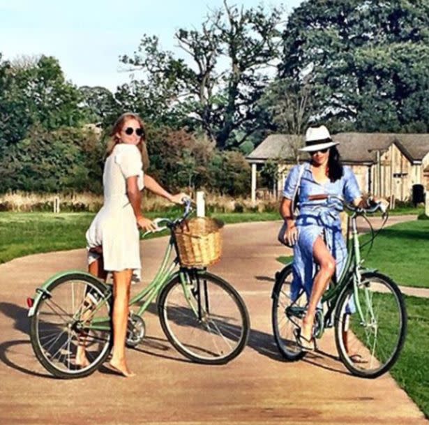 Megan shared a pic to her now deleted social page of the pair riding bikes in the summer. Instagram / Meghan Markle