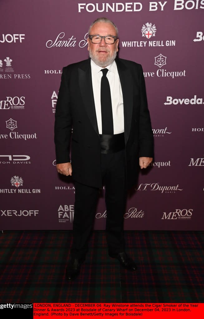 Outspoken actor Ray Winstone attends a function in London in December 2023. Dave Benett/Getty Images for Boisdale