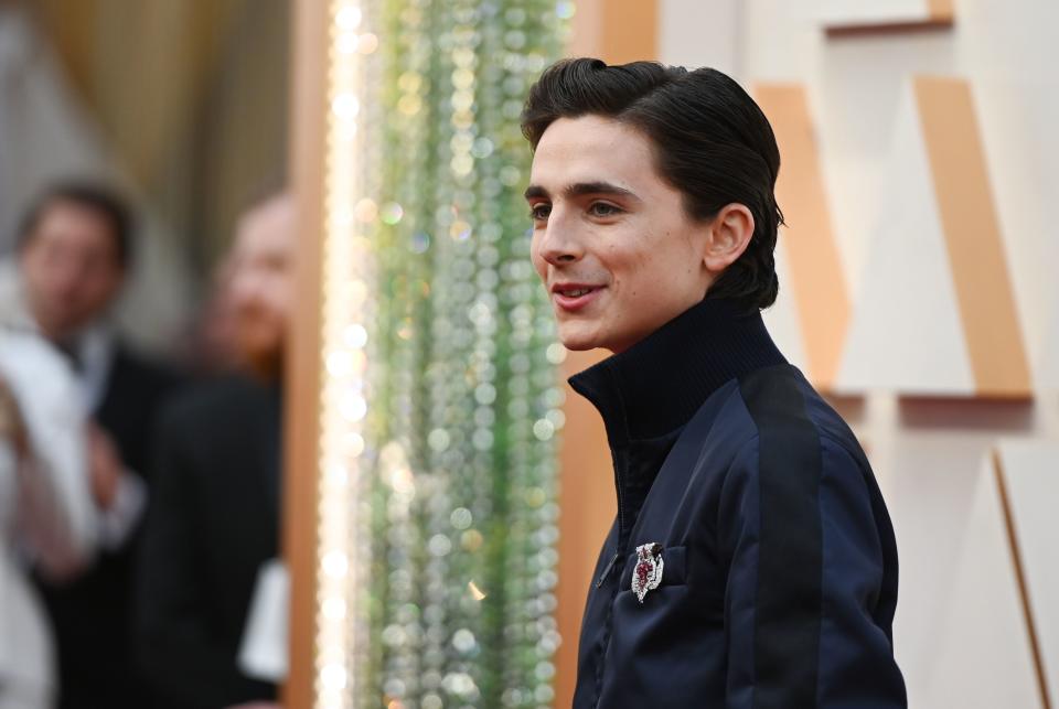 Timothée Chalamet's Oscars 2020 red carpet look divided viewers [Photo: Getty]