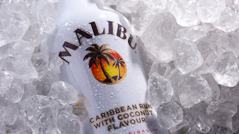 Malibu rum in ice
