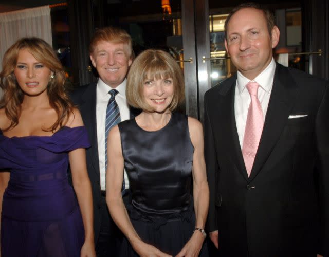 Melania Trump, Donald Trump, Anna Wintour, and John Demsey, President of MAC Cosmetics (Photo by Stephen Lovekin/WireImage)