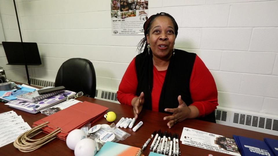 Sara Taylor, project founder and director of BIPOC Peeeeeek Project, which is a part of Partners in Community Development Inc. and addressed mental health needs in the Rochester area. The project's office is at Montgomery Neighborhood Center in Rochester on Jan. 17.