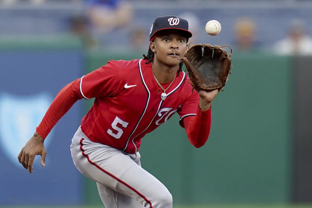 Abrams homers twice, Corbin pitches into the seventh as Nationals