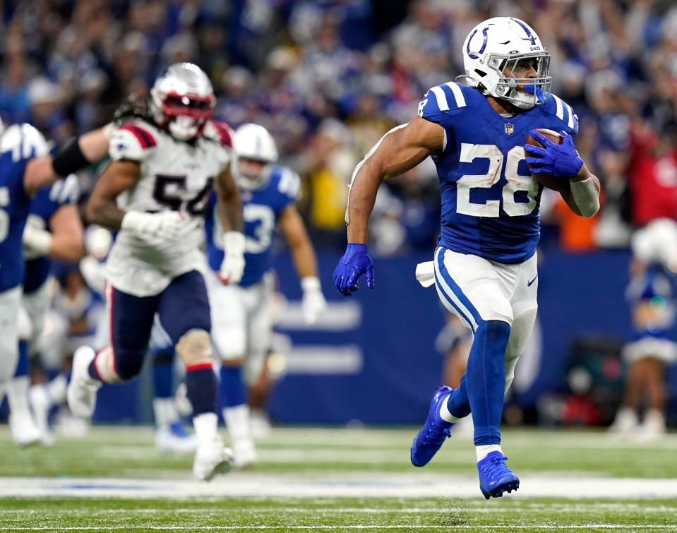 Indianapolis Colts running back Jonathan Taylor is coming off his first rushing title with 1,811 yards.