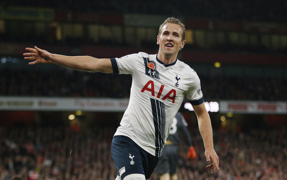 8. Harry Kane celebrates scoring their first goal