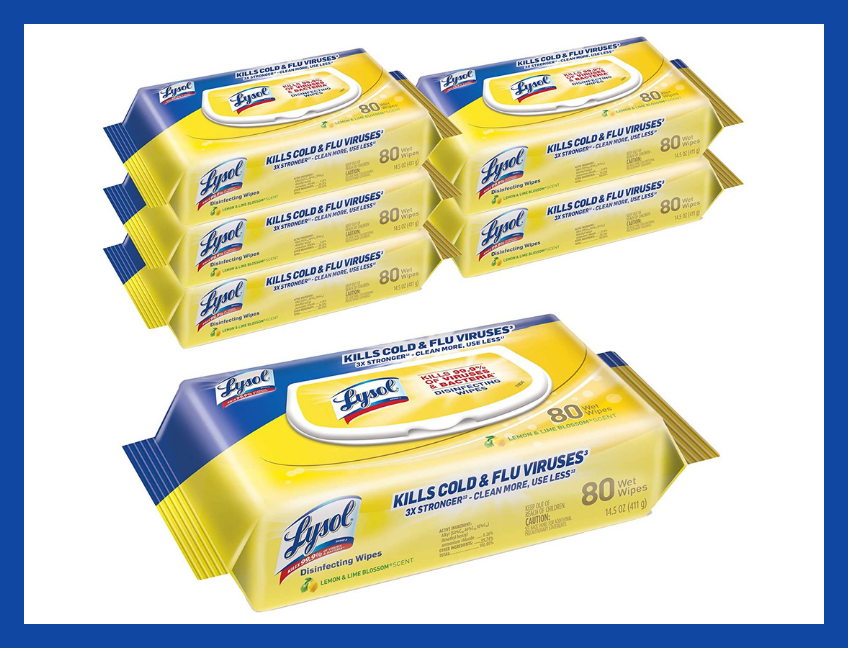 Lysol Disinfecting Handi-Pack Wipes, Lemon and Lime Blossom (480 Count). (Photo: Amazon)