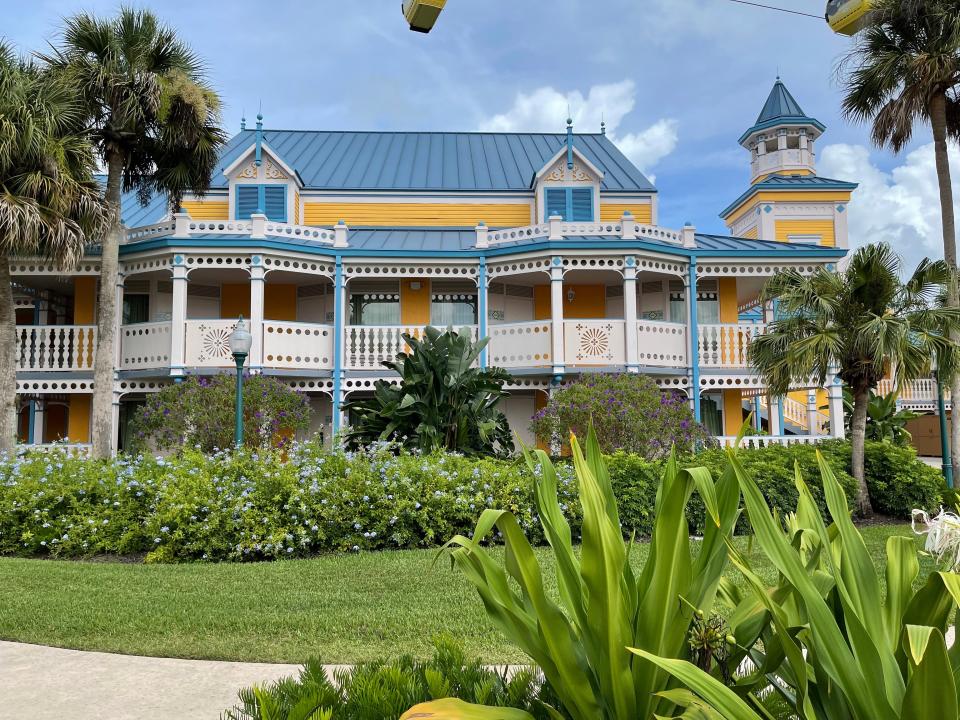 exterior shot of caribbean beach resort at disney world