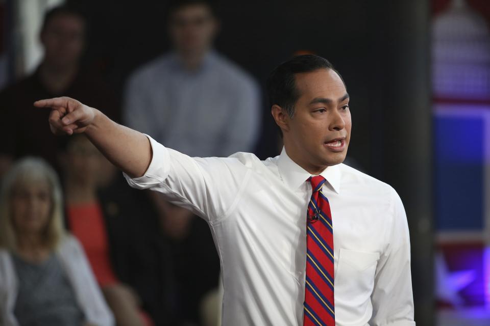 Democratic presidential candidate Julian Castro speaks during a FOX News Channel town hall event, Thursday, June 13, 2019, in Tempe, Ariz. (AP Photo/Ross D. Franklin)