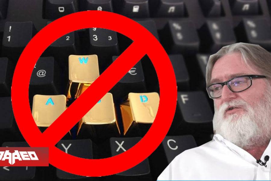 Gabe Newell no usa la clásica configuración WASD del teclado para jugar, opta por una nueva alternativa, las teclas ESDF "desvía la mano de las teclas de inicio"