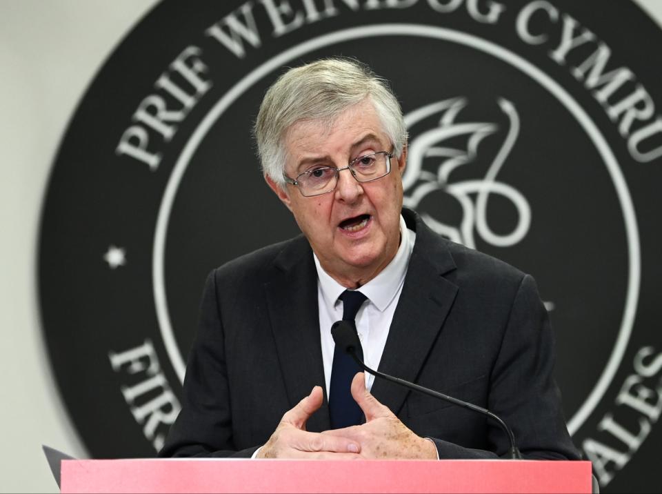 First Minister of Wales Mark Drakeford speaks during a press conference in October (Getty Images)