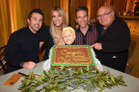 <p>Rob McElhenney, Kaitlin Olson, Glenn Howerton and Danny DeVito celebrate the season 15 premiere of <i>It's Always Sunny in Philadelphia</i> in L.A. on Nov. 30. </p>