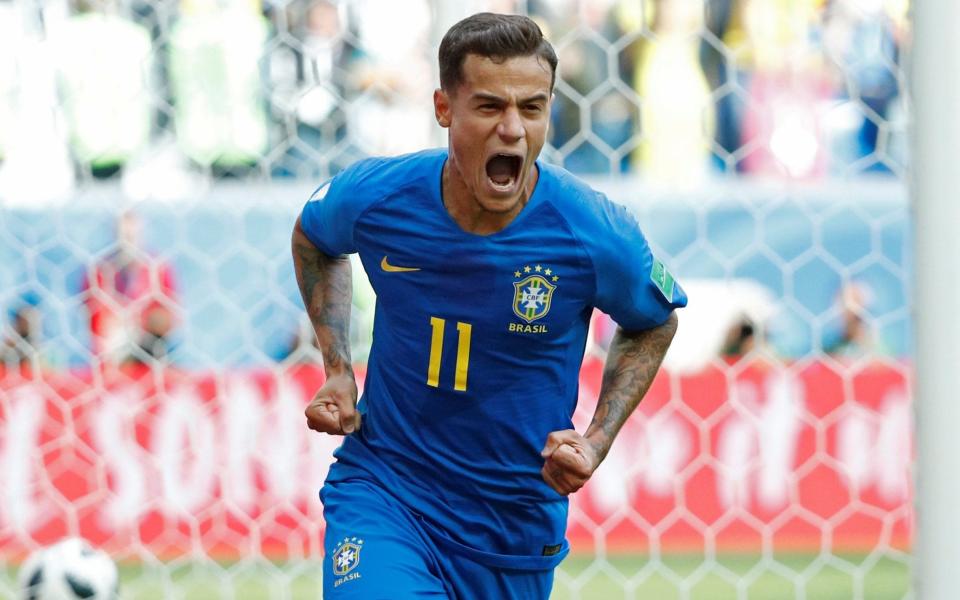 Philippe Coutinho at last breaks the deadlock to put Brazil 1-0 up over Costa Rica in the 92nd minute - REUTERS