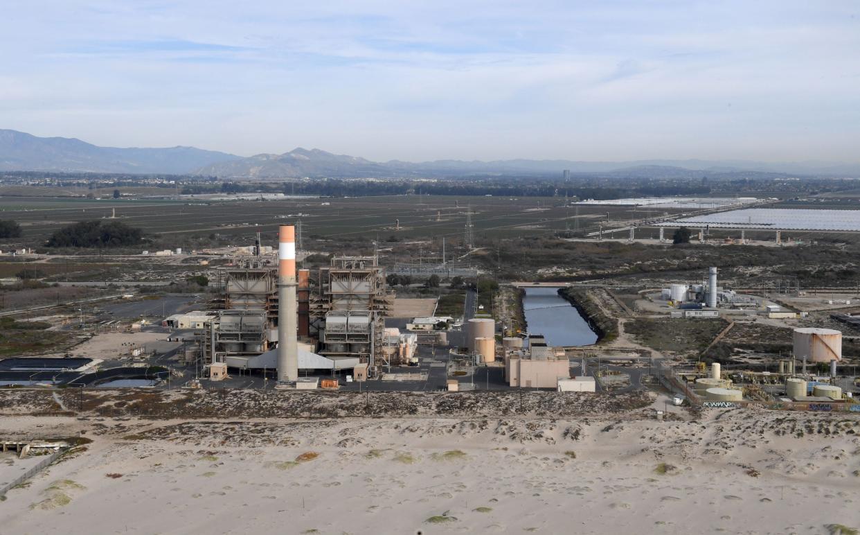 The Mandalay Generating Station property in Oxnard seen from a helicopter in December 2022. An electronic music concert planned at the site for June 1 was canceled as promoters and the city disagreed about the permitting process.