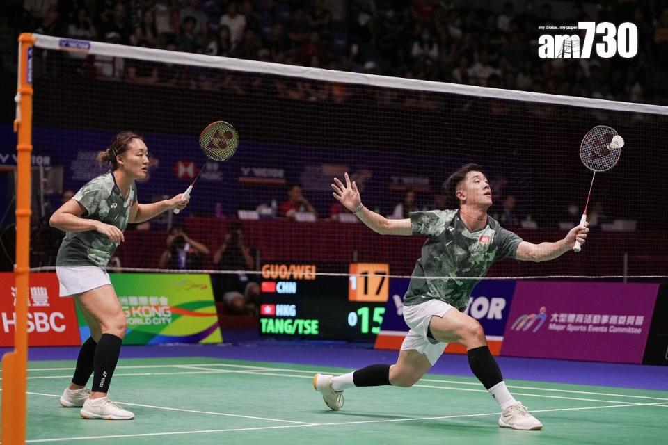 鄧俊文和謝影雪今日出戰香港羽毛球公開賽混雙決賽。(李睿哲攝)