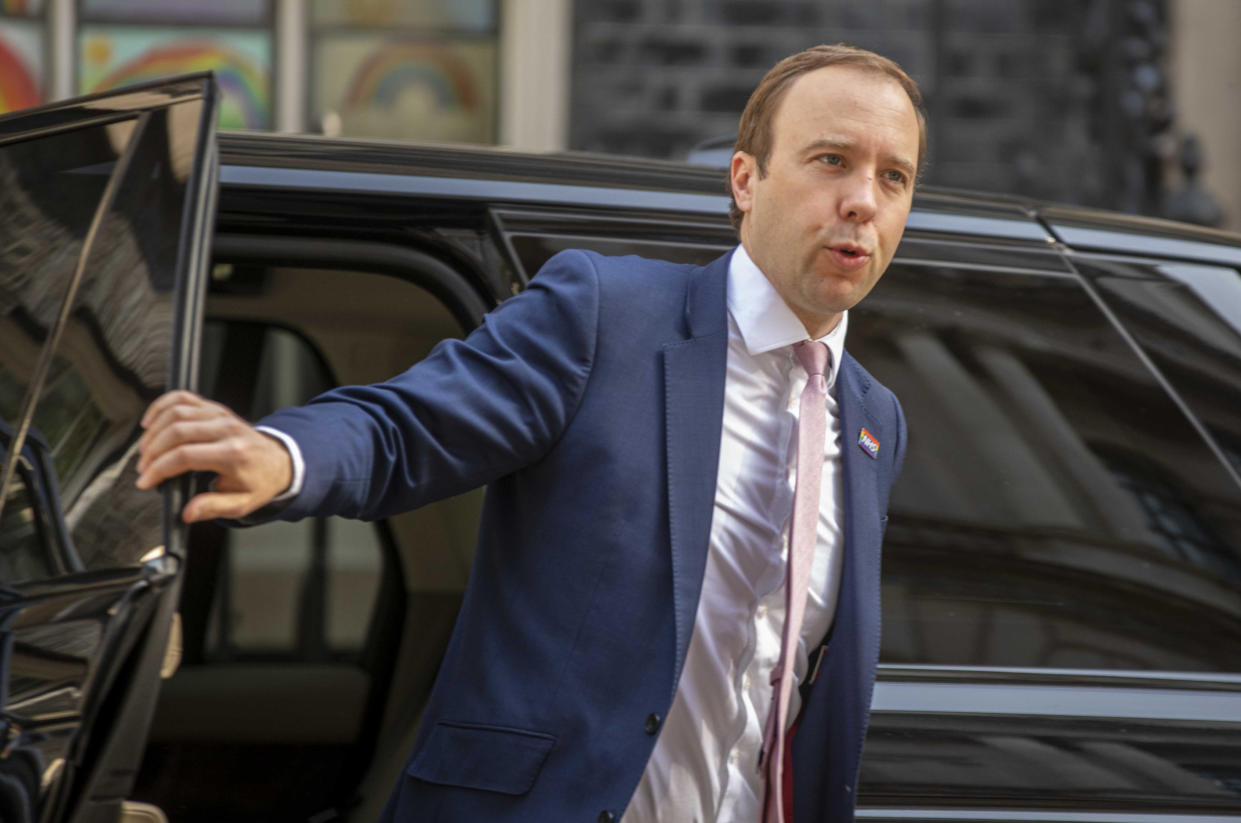 Matt Hancock, Secretary of State, arrives at Downing Street