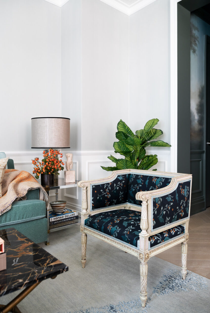 Living room with traditional accent chair