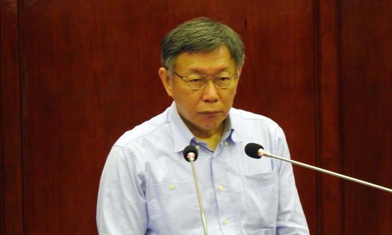 ▲台北市長柯文哲5日進入議會接受市政總質詢，針對萊豬進口政策，柯文哲在批中央，直呼「怎麼會有那麼爛的農委會主委」。（圖／記者丁上程攝,2020.11.5）