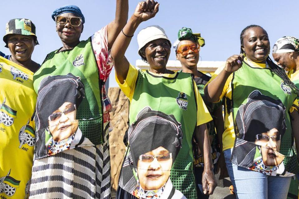 ANC supporters waving in Pretoria, South Africa -Friday 10 May 2024