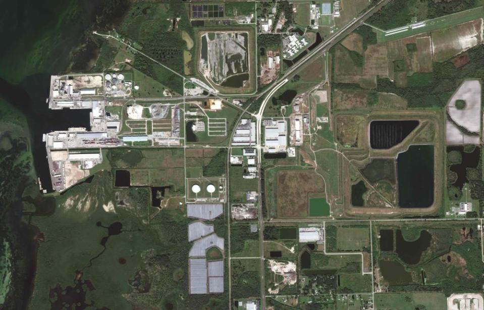 A view of a wastewater holding pond in Piney Point, Florida, in October.