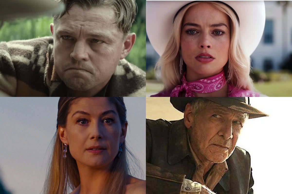 Centre stage or cutting room floor?: (clockwise, from top left) Leonardo DiCaprio, Margot Robbie, Harrison Ford and Rosamund Pike lead our snubs and surprises of this year’s Oscar nods (Warner Bros/Amazon/Disney)