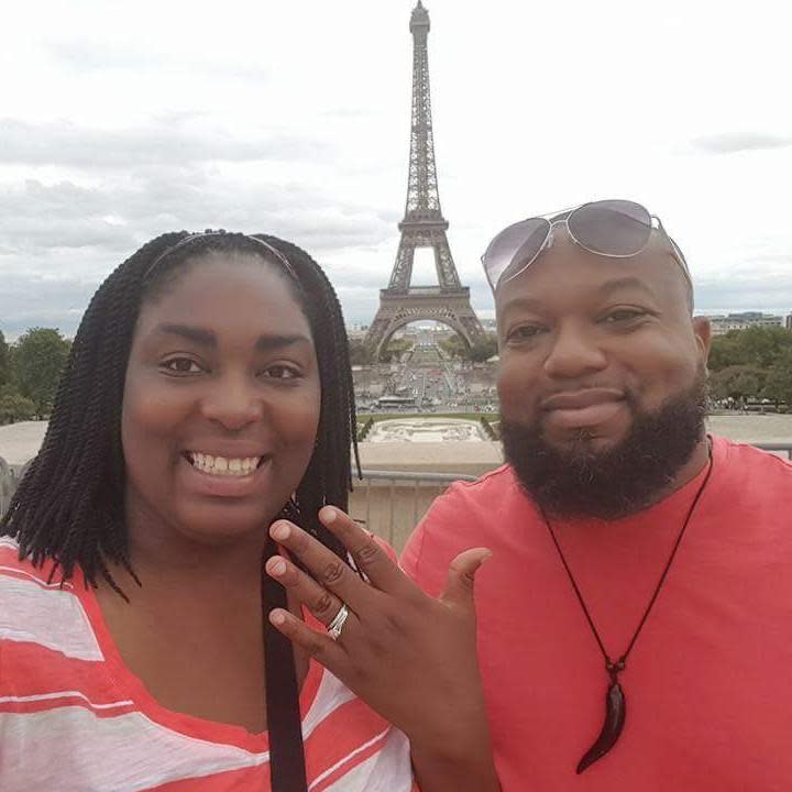 Ra’Nesha Wilson and Jeffery Springer were set to get married in Myrtle Beach, S.C., this weekend. (Photo: Courtesy Ra’Nesha Wilson)