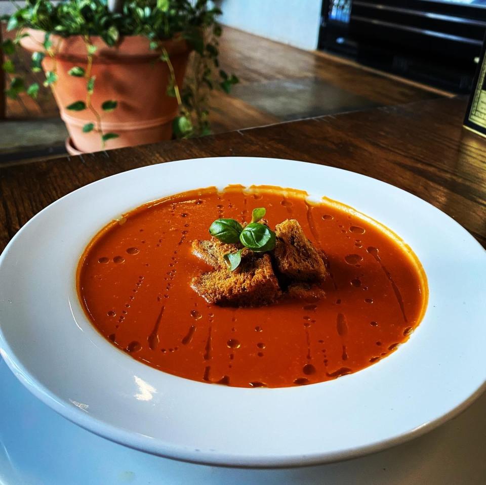 Try the Tomato Bisque at Dough Company.