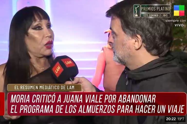 Moria Casán criticó a Juana Viale por su viaje. Captura: América