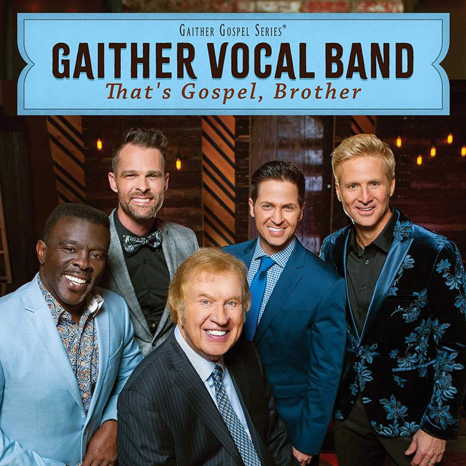 Todd Suttles, left, on the cover of the Gaither Vocal Band's 2021 album, That's Gospel, Brother